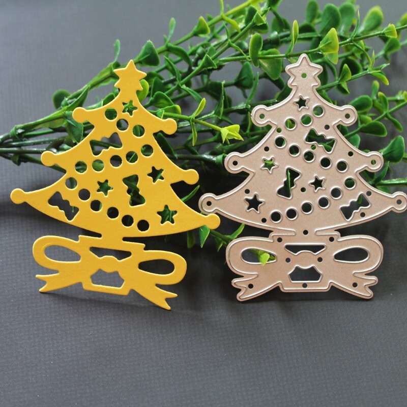 Christmas Tree Bow Metal Cutting Dies Stencil DIY Scrapbooking Album