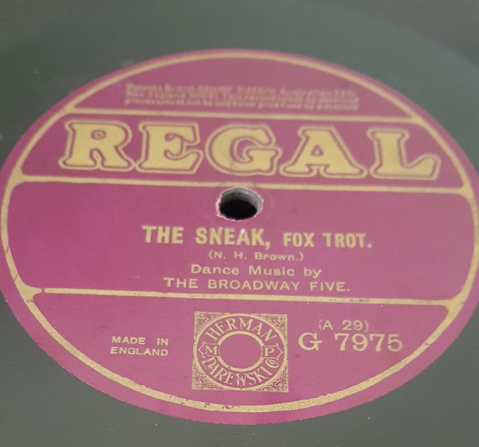 Broadway Five – Chicago / The Sneak - 1923 fox trot 78rpm 10" VG+ - Image 2 of 2