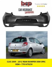 RENAULT CLIO 2009 - 2012 REAR  BUMPER NO PDC INSURANCE APPROVED 7701479250