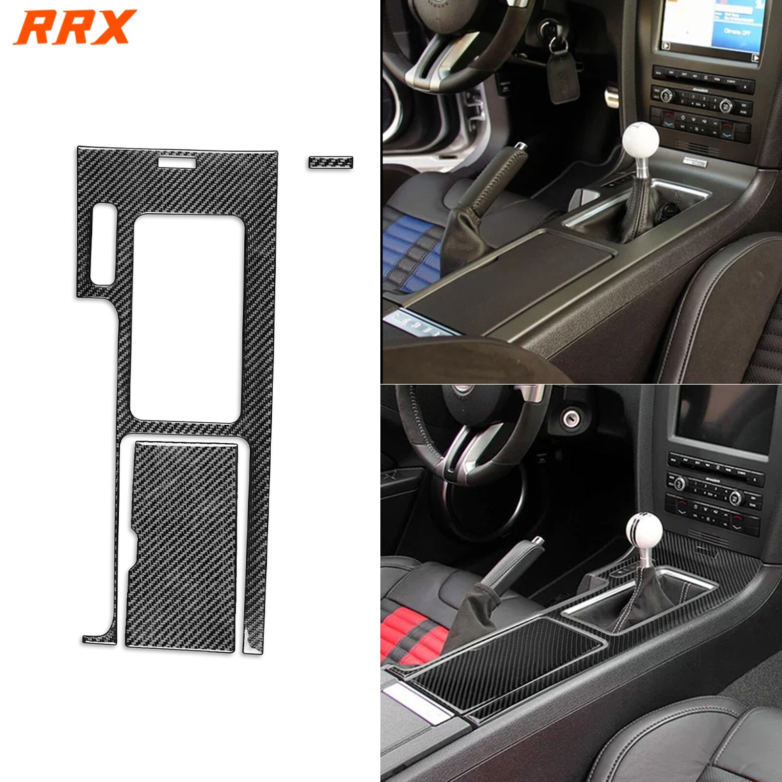 Real Carbon Fiber Center Console Gear Shift Panel Cover For Ford Mustang 2009-13