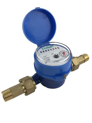 DAE AS-50m 1/2 Water Meter, Measuring in Cu Meter + NPT Couplings