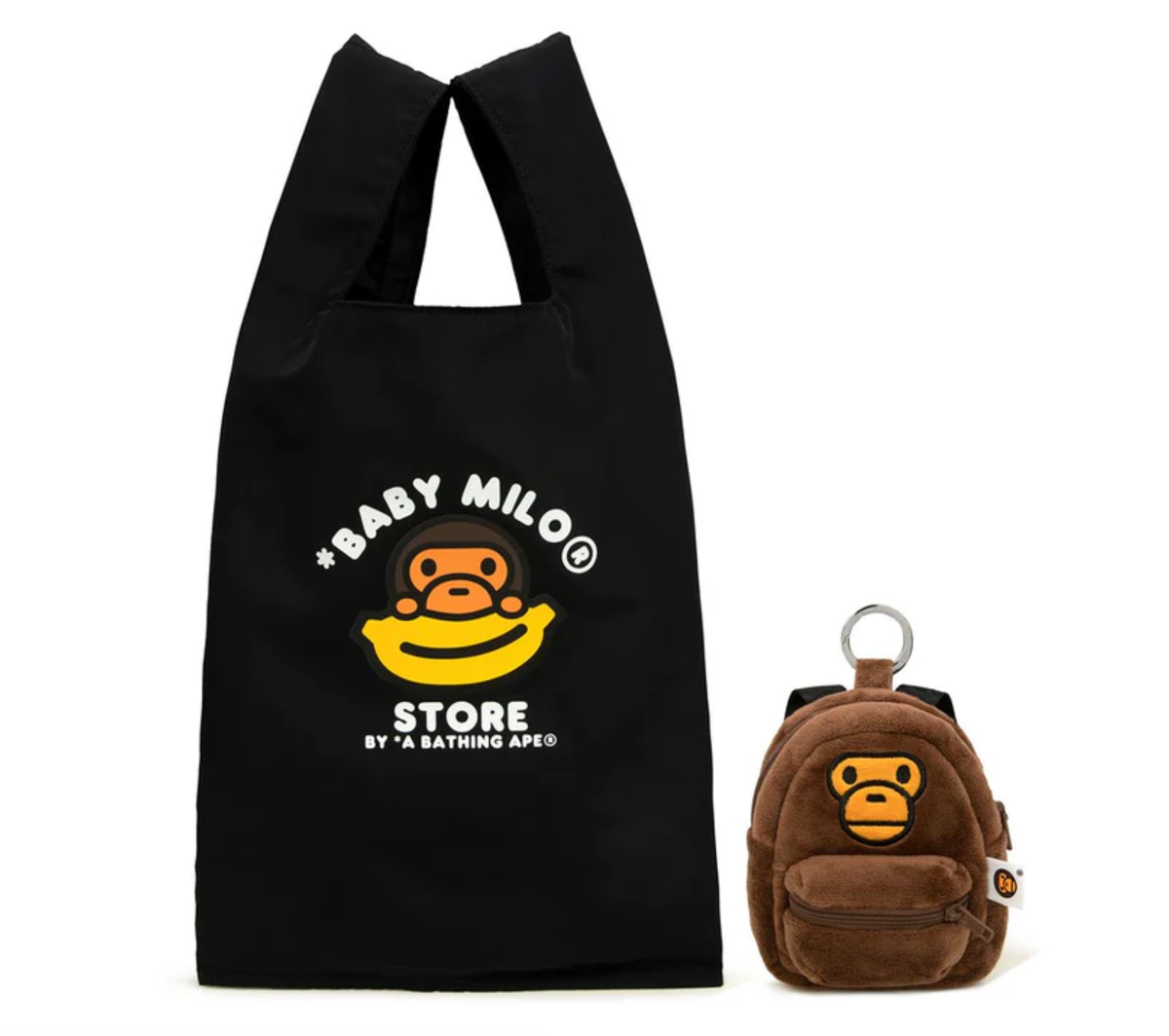 A BATHING APE エコバッグキーホルダー New A Bathing Ape BAPE BABY MILO STORE BABY MILO KEYCHAIN