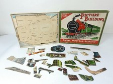 1909 Father Tuck Picture Building Locomotive Engine Motorcar Steamship Puzzle