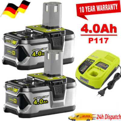 2x Für Ryobi Akku 18V 4Ah HP Lithium ONE+ Plus RB18L50 P108 Batterie 