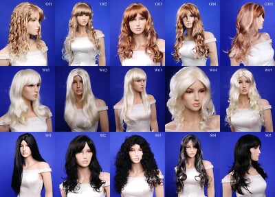 Perücke Wig Mannequin Schaufensterpuppen Perücken Weiblich Weiß Schwarz Blond 