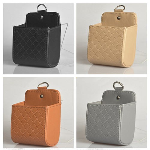 1Pc Car Storage Bag Air Vent Dashboard Tidy Hanging Leather Organizer With Hovi - 第 7/16 張圖片