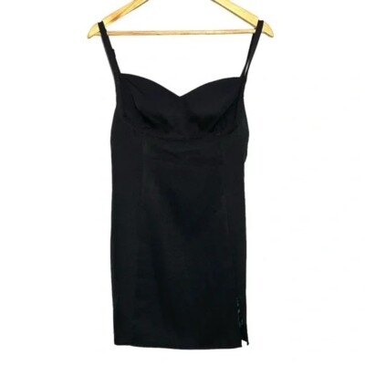 Princess Polly Briana Sleeveless Sweetheart Neckline Mini Dress Size 8 Black  | eBay