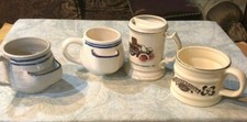 Set Of 4 Assorted Shaving Mugs