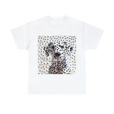 Dalmatian Dog Adult T-Shirt Playful Polka Dot Pup Art Abstract Pet Lover Tee