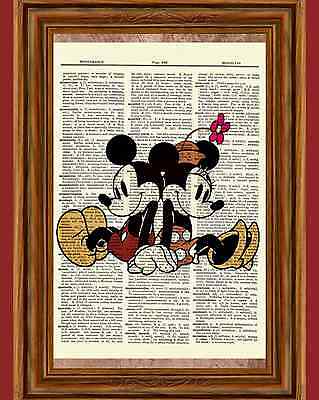 Classic Mickey Mouse Dictionary Art Print Quote Poster Picture Vintage Disney