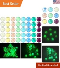 Luminous Glow Marbles - 1.4 CM, 48 Pieces of Fun Creative Colorful Glass Toys
