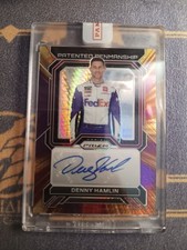 1x Denny Hamlin 2023 Panini Purple & Yellow PP-DHM Patented Penmanship NM