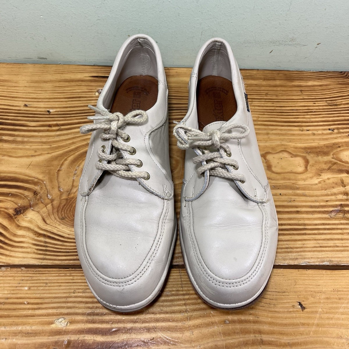 Vintage Dexter Mens Bowling Shoes Taupe Tan Leather Right Hand Made In  USA