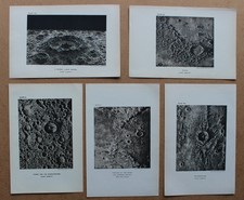 Listing image for Astronomy ~ A set of five 19th century lithographs of the Moon’s surface