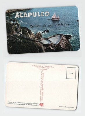 Postkarte - Acapulco La Quebrada Mexiko Segelboot Ansicht UNBESPIELT