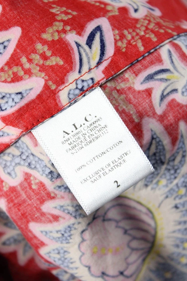 Maxi Vestido Solero ALC para Mujer Rojo 100% Algodón Cuello Cuadrado Bohemio Sin Mangas Talla 2 Foto 4 de 4