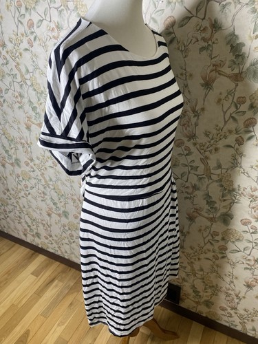 Chaps Strickkleid mit Rundhalsausschnitt, schwarz weiß gestreift XL - Bild 8 von 10