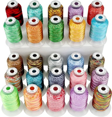 New brothread 25 Colors Variegated Polyester Embroidery 25 