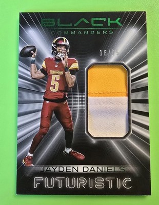 2025 Panini Black Futuristic Jayden Daniels Patch #16/25 2 Color