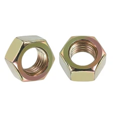 10pcs Hex Nuts - [5/8"-11] Carbon Steel Grade 8 Hardware Nuts, Yellow