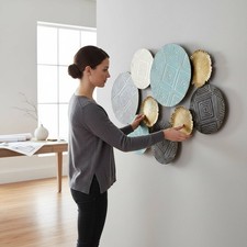 Metal Wall Decor Circles Minimalist Wall Plaque Modern