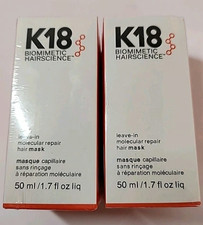Pack of 2 K18 Leave In Molecular Repair Hair Mask 50ml / 1.7oz Hair Treatment