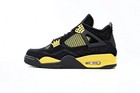 Nike Air Jordan 4 Retro Thunder Black Yellow Men's Sneakers Brand New with Box