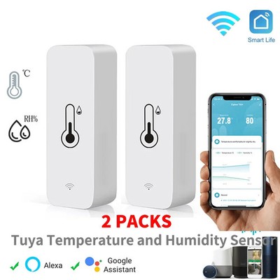 New Tuya WiFi Temperature Humidity Sensor Remote Monitor Work with Alexa Google