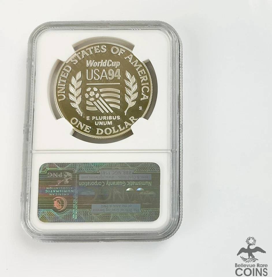 1994-S US $1 Silver Proof Coin WORLD CUP SOCCER/FOOTBALL NGC PF70 Ultra Cameo - Image 2 of 4