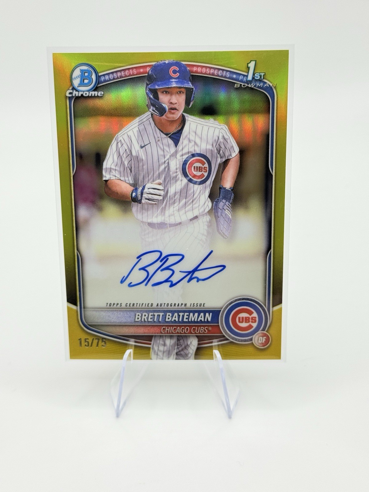 2025 Bowman Chrome Brett Bateman 1st Bowman Yellow  Auto /75 Cubs CPA-BBA
