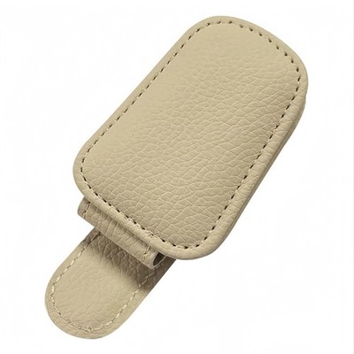New Sunglasses Card Ticket Magnetic Clip Car Sun Visor Glasses Leather Holder