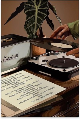 Music Record Poster Retro Vinyl Wall Art Vintage Aesthetic Print for Home Studio