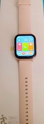 RUIMEN H1 Smartwatch 38mm Fitness Tracker Silikonarmband beige/schwarz