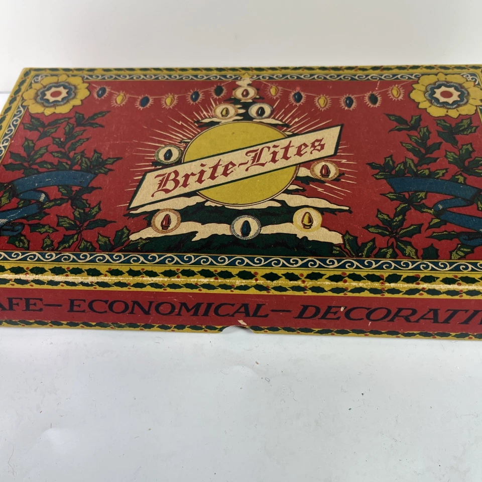 Antigua caja vintage años 20 para “Brite-Lites”. Extremadamente RARO y Difícil de Encontrar.  Sin luces Foto 2 de 4