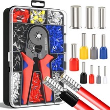 Ferrule Crimping Tool Kit 1500PCS 11 Sizes Wire Ends Ferrules Kit with AWG23-...