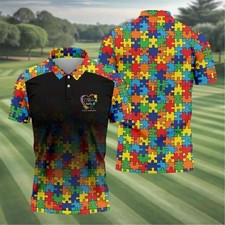 Autism Awareness Puzzle Piece It's Okay To Be Different Support Squad Polo Shirt