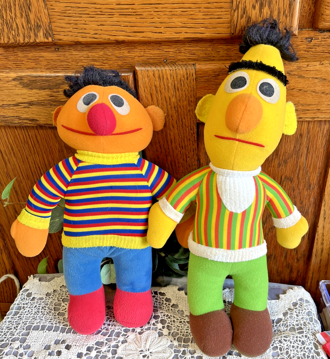 ヴィンテージ　sesame street Ernie Bert ぬいぐるみ Vintage Bert And Ernie Sesame Street Plush Doll Knickerbocker