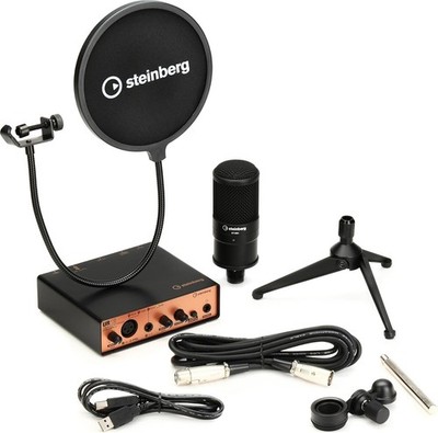 Podcast Starter Kit: 2-Channel USB Audio Interface & Condenser Mic + Software