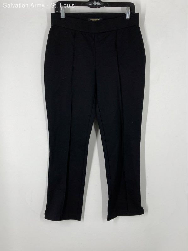 Christian Siriano Womens Black Flat Front Pull-On Ankle Pants Size Medium