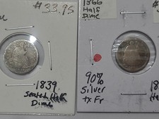 1839 & 1853 Liberty Seated Half Dimes