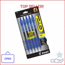PILOT G2 Premium Gel Roller Pens, Blue Ink Pens Fine Point, Pack of 5
