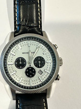 Michael Kors Cronografo Uomo Quarzo Data 42mm Quadrante Argento Pelle Nero