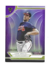 2018 JOHN SMOLTZ TOPPS TRIPLE THREADS #100 SHORT PRINT HOF LOW SERIAL# 180 / 299