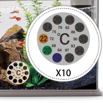 10x Aquarium Thermometer Aufkleber, Tragbar, Einfache Installation, Genau,
