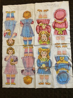 Antique Replica Hulbert Fabric Panel Cut/Sew 4 Rag Doll Cora Agnes Sylvia May