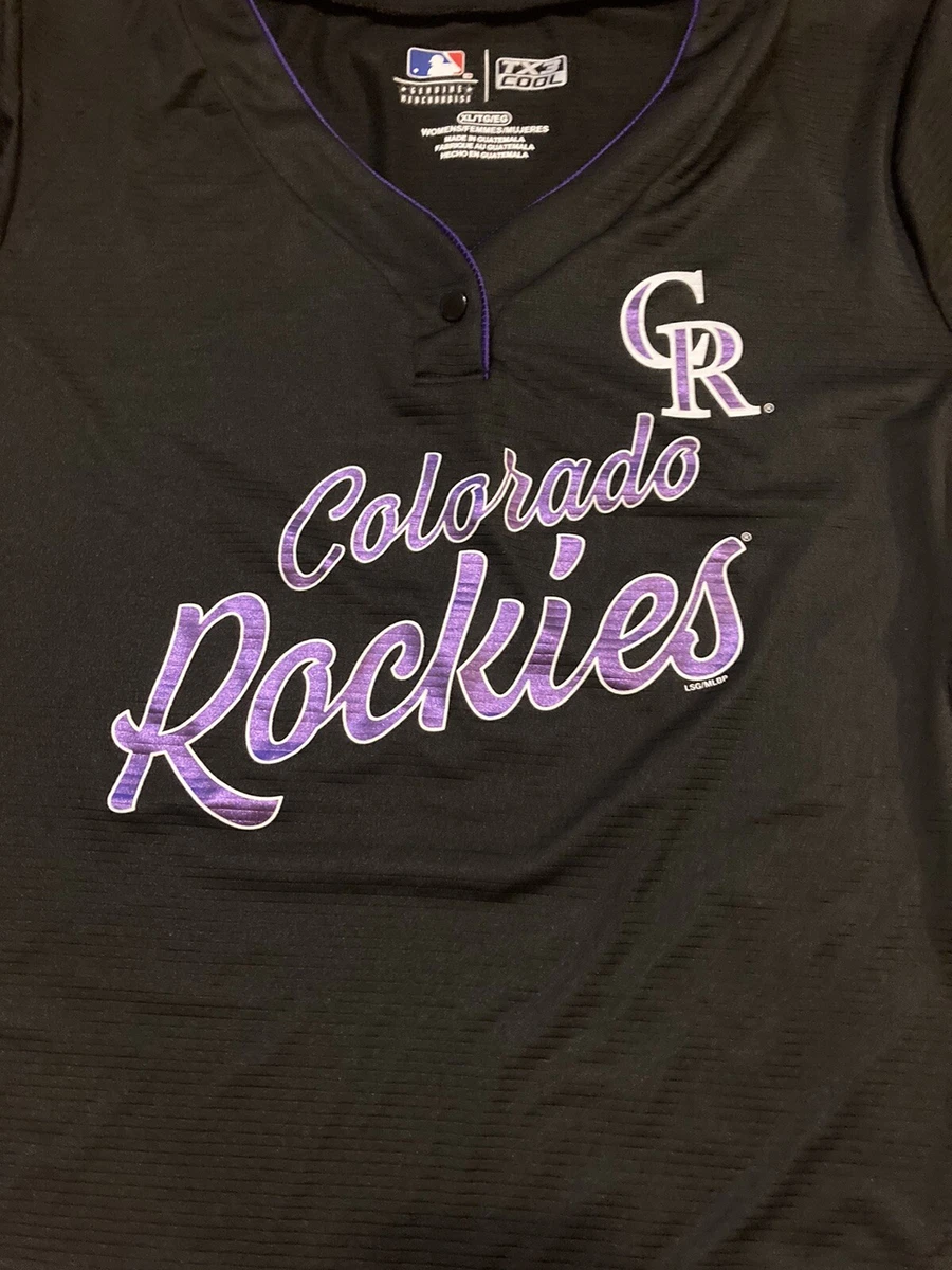 Colorado Rockies Jersey Women's Small Black Genuine