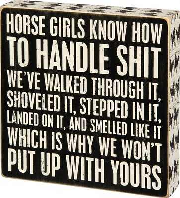 Primitives by Kathy Box Sign Horse Girls Know How To Rustic Decor Gift Lover