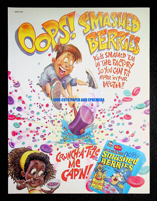 Cap'n Crunch Smashed Berries Cereal 2001 Quaker Print Magazine Ad Poster ADVERT