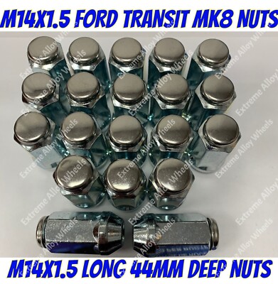 Alloy Wheel Nuts Long 44mm Deep x 20 M14x1.5 Ford transit Custom Sport MK8 13>
