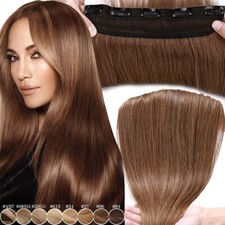 One Piece THICK Clip in 100 Real Remy Human Hair Extensions 3/4 Full Head Weft